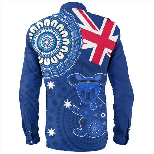 Australia Long Sleeve Shirt Flag With Koala Aboriginal Australia Long Sleeve Shirt Flag With Koala Aboriginal