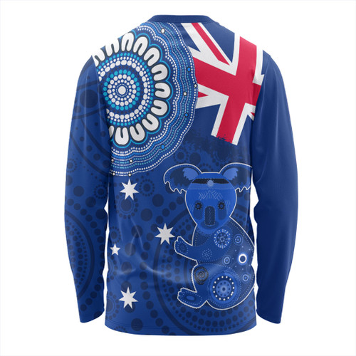 Australia Long Sleeve T-shirt Flag With Koala Aboriginal Australia Long Sleeve T-shirt Flag With Koala Aboriginal
