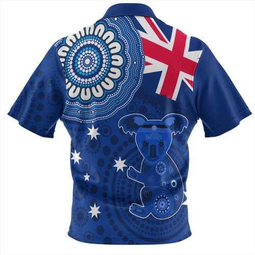 Australia Zip Polo Shirt Flag With Koala Aboriginal Australia Zip Polo Shirt Flag With Koala Aboriginal