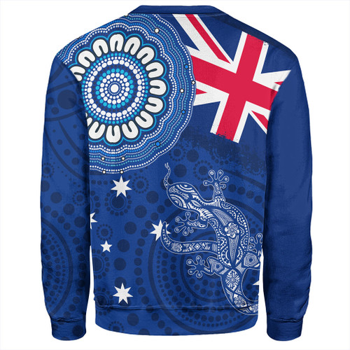 Australia Sweatshirt Flag With Lizard Aboriginal Australia Sweatshirt Flag With Lizard Aboriginal