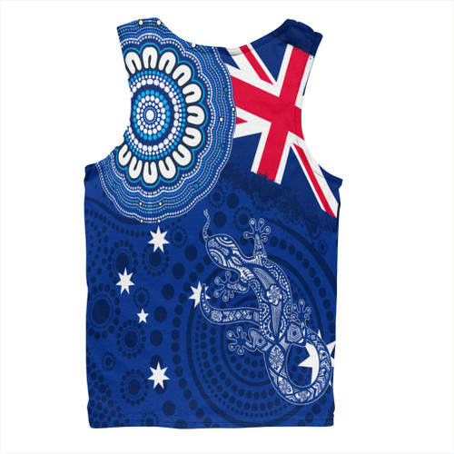 Australia Men Singlet Flag With Lizard Aboriginal