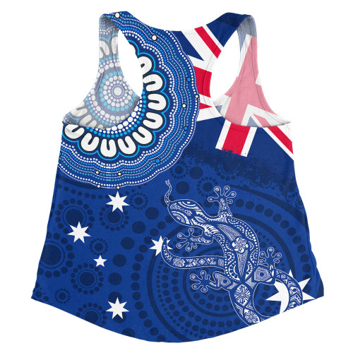 Australia Women Racerback Singlet Flag With Lizard Aboriginal Australia Women Racerback Singlet Flag With Lizard Aboriginal