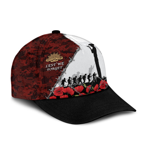 Australia Anzac Cap - Anzac Day Poppy Flower And Barbed Wire Australia Anzac Cap - Anzac Day Poppy Flower And Barbed Wire