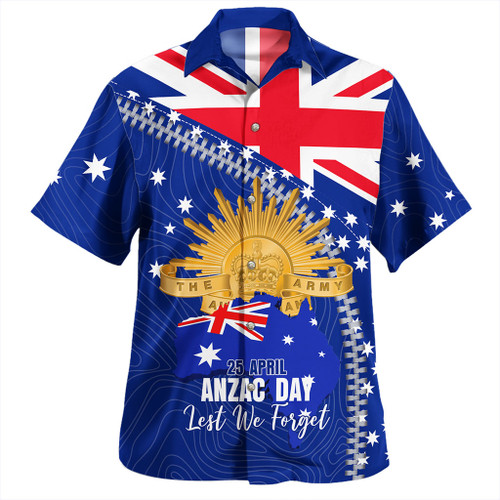 Australia Hawaiian Shirt - Anzac Day Lest We Forget Australia Flag