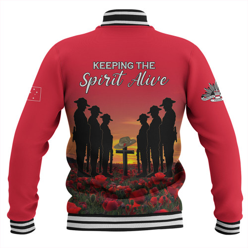 Australia Baseball Jacket - Anzac Day Australian Red Ensign