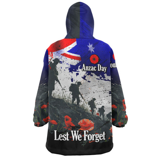 Australia Snug Hoodie - Custom Anzac Day Soldiers With Australia Flag Grunge Style Australia Snug Hoodie - Custom Anzac Day Soldiers With Australia Flag Grunge Style