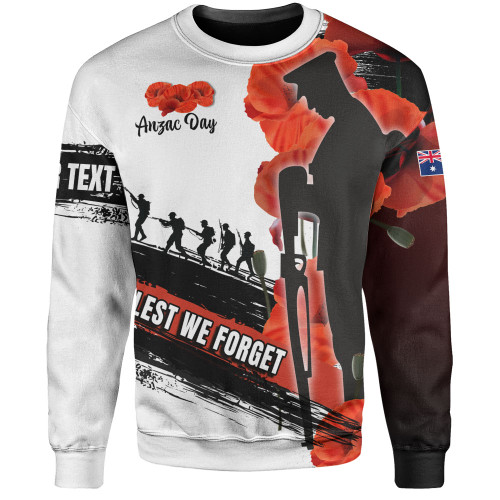 Australia Sweatshirt - Custom Anzac Day Special Style ( Ver 2 ) Australia Sweatshirt - Custom Anzac Day Special Style ( Ver 2 )