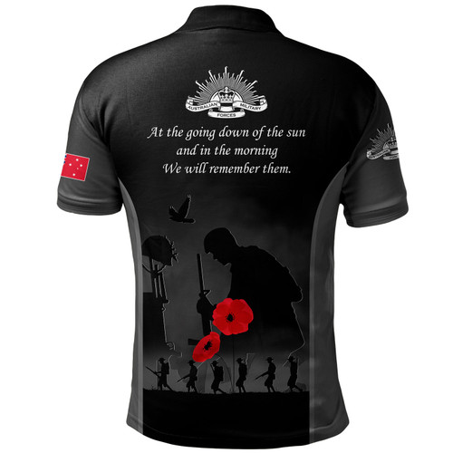 Australia Polo Shirt - Anzac Day Australian Red Ensign Remember Them Australia Polo Shirt - Anzac Day Australian Red Ensign Remember Them