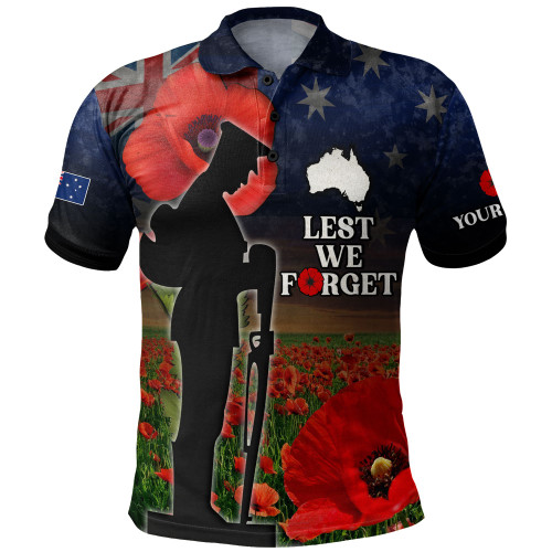 Australia Polo Shirt - Custom Anzac Day Lest We Forget Red Poppies Australia Polo Shirt - Custom Anzac Day Lest We Forget Red Poppies