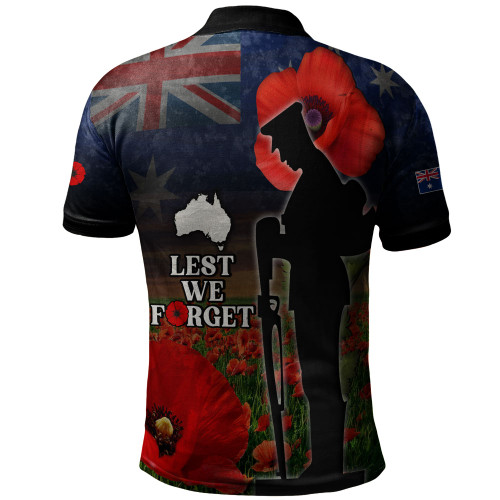 Australia Polo Shirt - Custom Anzac Day Lest We Forget Red Poppies Australia Polo Shirt - Custom Anzac Day Lest We Forget Red Poppies