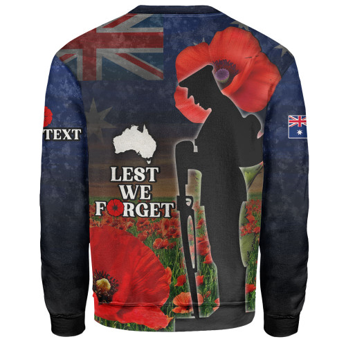 Australia Sweatshirt - Custom Anzac Day Lest We Forget Red Poppies Australia Sweatshirt - Custom Anzac Day Lest We Forget Red Poppies