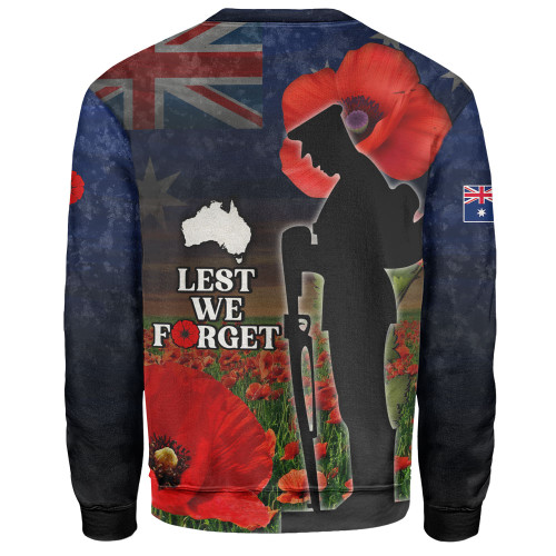 Australia Sweatshirt - Custom Anzac Day Lest We Forget Red Poppies Australia Sweatshirt - Custom Anzac Day Lest We Forget Red Poppies