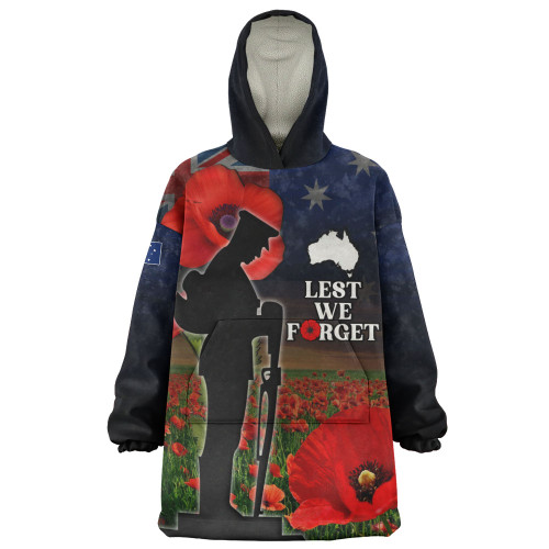 Australia Snug Hoodie - Custom Anzac Day Lest We Forget Red Poppies