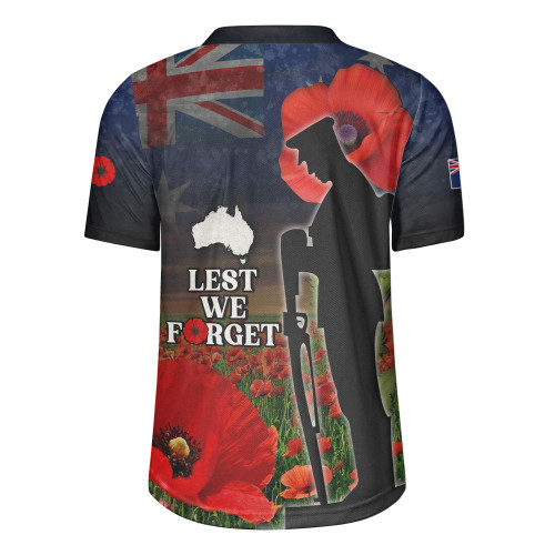 Australia Rugby Jersey - Custom Anzac Day Lest We Forget Red Poppies Australia Rugby Jersey - Custom Anzac Day Lest We Forget Red Poppies