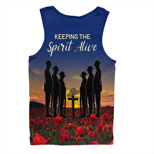 Australia Men Singlet - Anzac Day Keeping The Spirit Alive With Australia Flag Australia Men Singlet - Anzac Day Keeping The Spirit Alive With Australia Flag