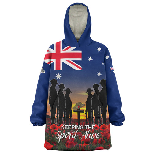 Australia Snug Hoodie - Anzac Day Keeping The Spirit Alive With Australia Flag