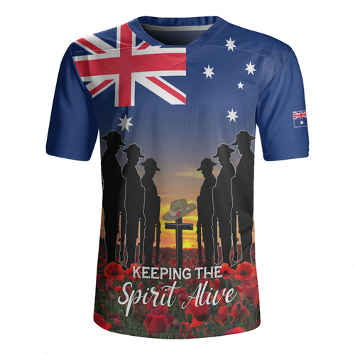 Australia Rugby Jersey - Anzac Day Keeping The Spirit Alive With Australia Flag