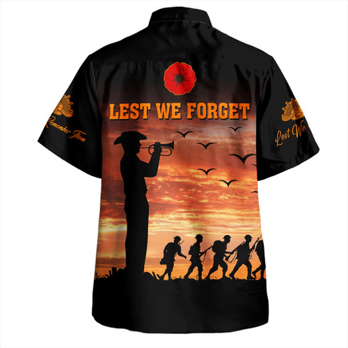 Australia Hawaiian Shirt Anzac Lest We Forget Sunset Soldiers Army