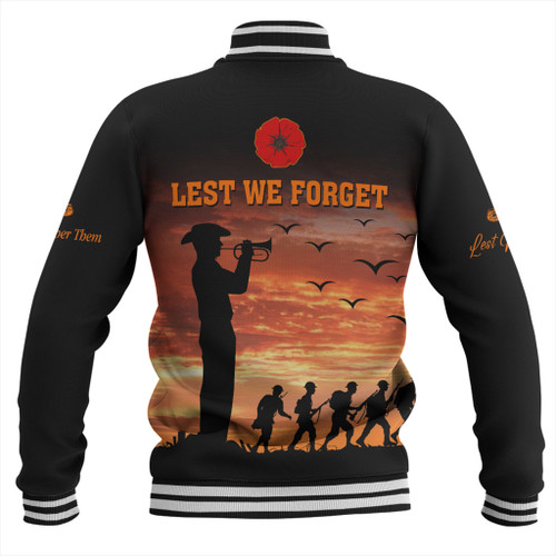 Australia Baseball Jacket Anzac Lest We Forget Sunset Soldiers Army Australia Baseball Jacket Anzac Lest We Forget Sunset Soldiers Army