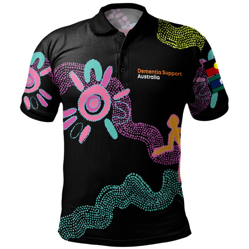 DSA Australia Aboriginal Polo Shirt - Black Aboriginal Polo Shirt1