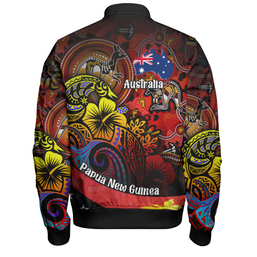 Australia Papua New Guinea Birds Of Paradise With Aboriginal Bomber Jacket Australia Papua New Guinea Birds Of Paradise With Aboriginal Bomber Jacket