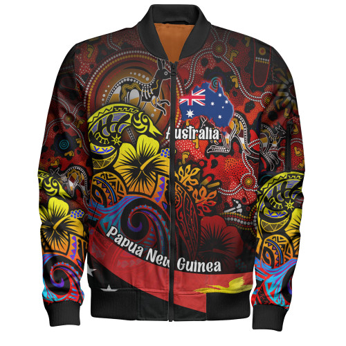 Australia Papua New Guinea Birds Of Paradise With Aboriginal Bomber Jacket