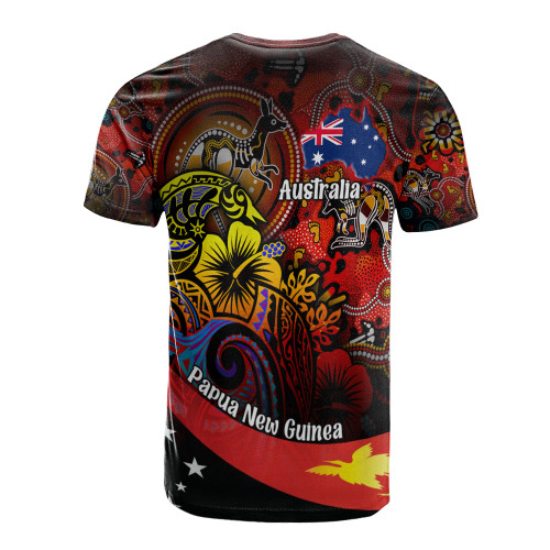 Australia Papua New Guinea Birds Of Paradise With Aboriginal T-Shirt Australia Papua New Guinea Birds Of Paradise With Aboriginal T-Shirt