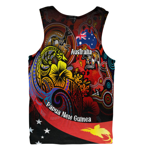 Australia Papua New Guinea Birds Of Paradise With Aboriginal Men Singlet Australia Papua New Guinea Birds Of Paradise With Aboriginal Men Singlet