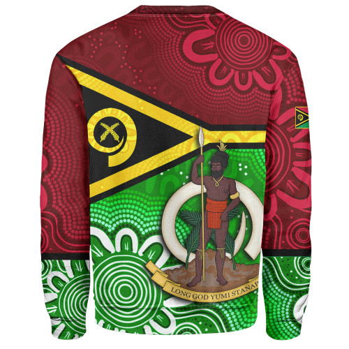 Vanuatu Sweatshirt - Custom Vanuatu Seal With Aboriginal Patterns Style Vanuatu Sweatshirt - Custom Vanuatu Seal With Aboriginal Patterns Style