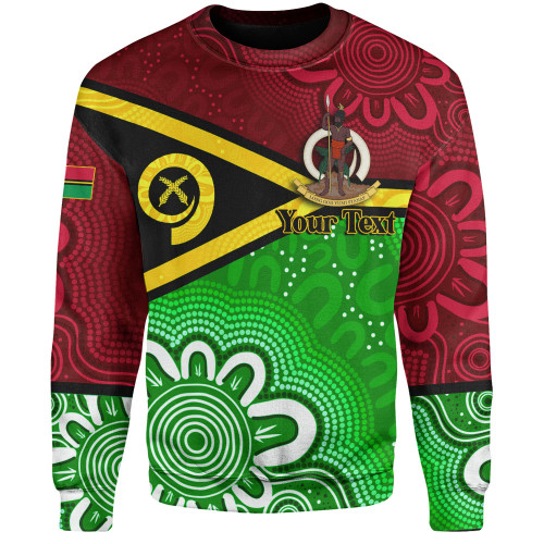 Vanuatu Sweatshirt - Custom Vanuatu Seal With Aboriginal Patterns Style Vanuatu Sweatshirt - Custom Vanuatu Seal With Aboriginal Patterns Style