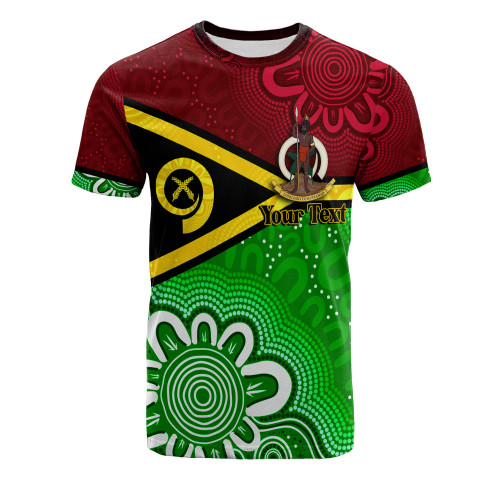 Vanuatu T-Shirt - Custom Vanuatu Seal With Aboriginal Patterns Style Vanuatu T-Shirt - Custom Vanuatu Seal With Aboriginal Patterns Style