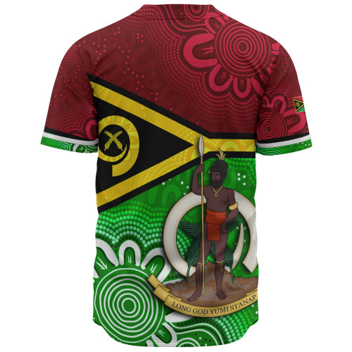 Vanuatu Baseball Shirt - Custom Vanuatu Seal With Aboriginal Patterns Style Vanuatu Baseball Shirt - Custom Vanuatu Seal With Aboriginal Patterns Style