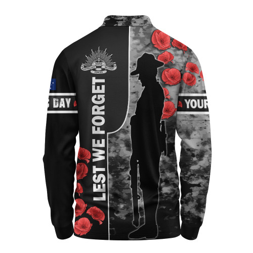 Australia Long Sleeve Polo Shirt - Custom Royal Australian Army Anzac Day Camouflage Style Australia Long Sleeve Polo Shirt - Custom Royal Australian Army Anzac Day Camouflage Style