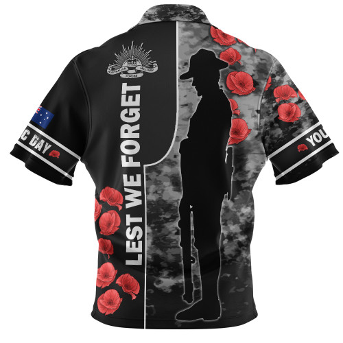 Australia Zip Polo Shirt - Custom Royal Australian Army Anzac Day Camouflage Style Australia Zip Polo Shirt - Custom Royal Australian Army Anzac Day Camouflage Style