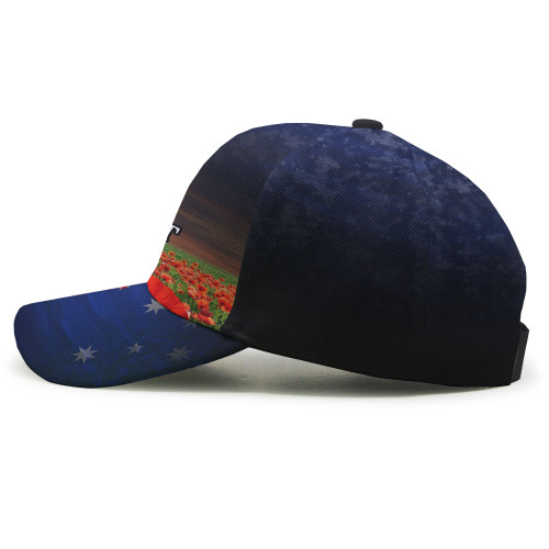 Australia Cap - Anzac Day Lest We Forget Red Poppies Australia Cap - Anzac Day Lest We Forget Red Poppies
