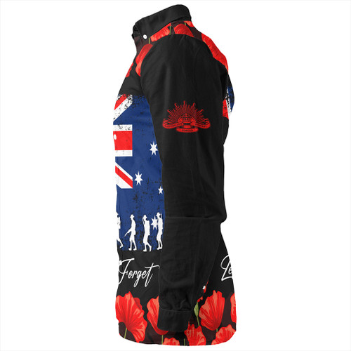 Australia Long Sleeve Shirt Anzac Day Lest We Forget Grunge Flag Australia Long Sleeve Shirt Anzac Day Lest We Forget Grunge Flag