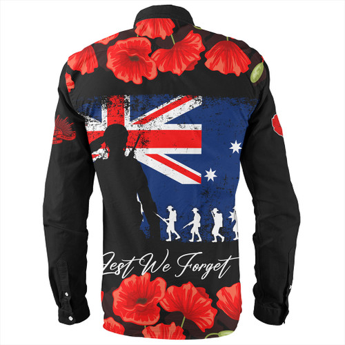 Australia Long Sleeve Shirt Anzac Day Lest We Forget Grunge Flag Australia Long Sleeve Shirt Anzac Day Lest We Forget Grunge Flag