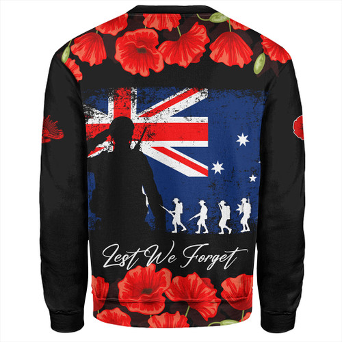 Australia Sweatshirt Anzac Day Lest We Forget Grunge Flag Australia Sweatshirt Anzac Day Lest We Forget Grunge Flag