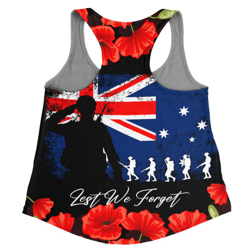 Australia Women Racerback Singlet Anzac Day Lest We Forget Grunge Flag Australia Women Racerback Singlet Anzac Day Lest We Forget Grunge Flag