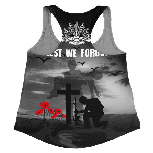 Australia Women Racerback Singlet Lest We Forget Remember Soldiers