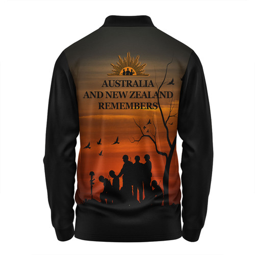 Australia Long Sleeve Polo Shirt - Anzac Day Australia And New Zealand Remembers Australia Long Sleeve Polo Shirt - Anzac Day Australia And New Zealand Remembers