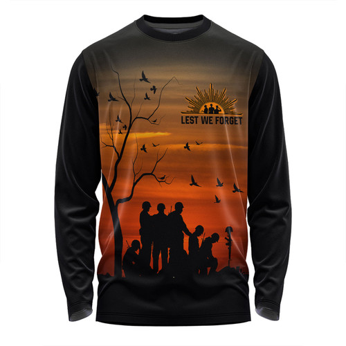 Australia Long Sleeve T-shirt - Anzac Day Australia And New Zealand Remembers