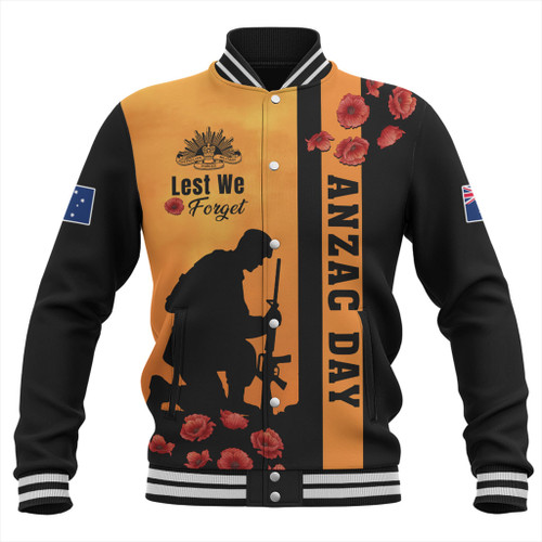 Australia Baseball Jacket Lest We Forget Sunset Simple Style