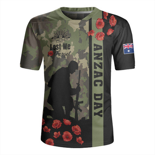 Australia Rugby Jersey Lest We Forget Military Camouflage Simple Style