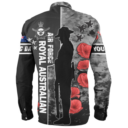 Australia Long Sleeve Shirt - Custom Royal Australian Air Force Anzac Day Camouflage Style Australia Long Sleeve Shirt - Custom Royal Australian Air Force Anzac Day Camouflage Style