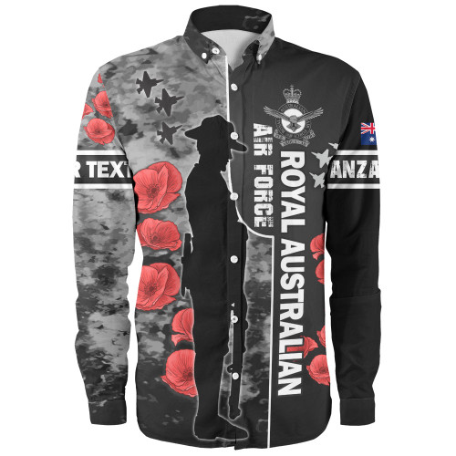 Australia Long Sleeve Shirt - Custom Royal Australian Air Force Anzac Day Camouflage Style Australia Long Sleeve Shirt - Custom Royal Australian Air Force Anzac Day Camouflage Style