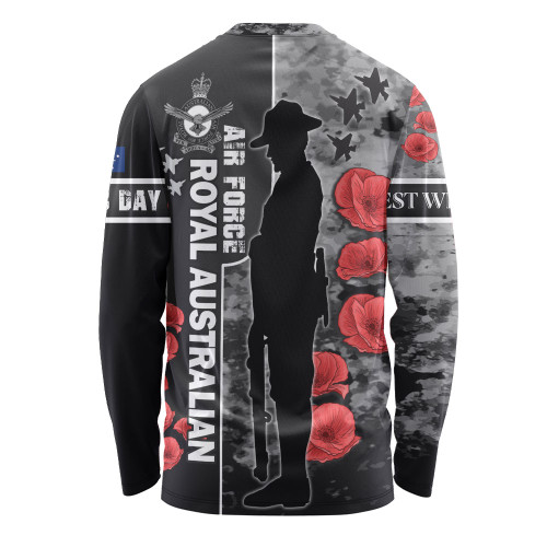 Australia Long Sleeve T-shirt - Custom Royal Australian Air Force Anzac Day Camouflage Style Australia Long Sleeve T-shirt - Custom Royal Australian Air Force Anzac Day Camouflage Style