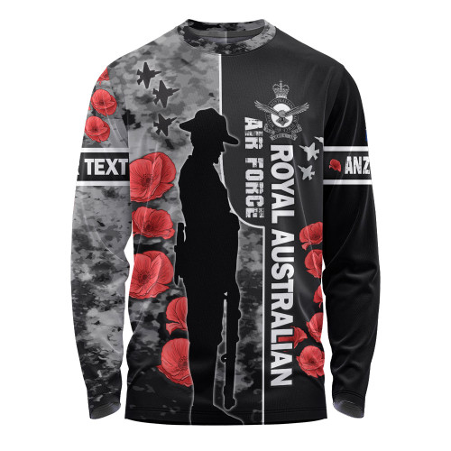 Australia Long Sleeve T-shirt - Custom Royal Australian Air Force Anzac Day Camouflage Style Australia Long Sleeve T-shirt - Custom Royal Australian Air Force Anzac Day Camouflage Style