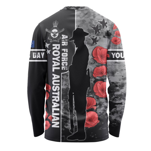 Australia Long Sleeve T-shirt - Custom Royal Australian Air Force Anzac Day Camouflage Style Australia Long Sleeve T-shirt - Custom Royal Australian Air Force Anzac Day Camouflage Style