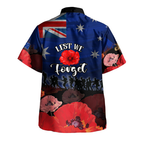 Australia Hawaiian Shirt - Anzac Day Soldier With Poppies Flowers Australia Hawaiian Shirt - Anzac Day Soldier With Poppies Flowers
